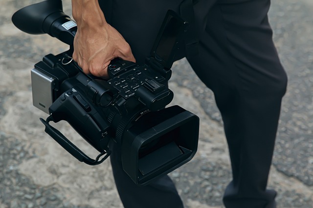 Image of a reporter interviewing someone